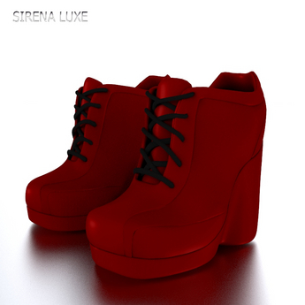 Wood Pattern Sole Red Platform Shoes - LU CHEN XI main image 0